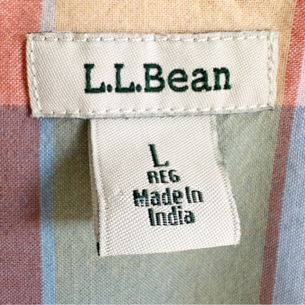 L.L. Bean Multicolor Patchwork Plaid Button Down … - image 6